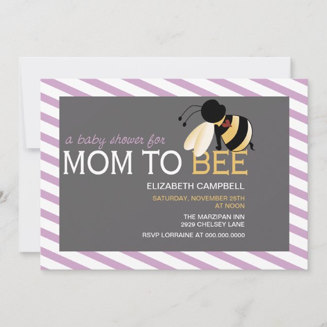 Invitation de baby shower de Maman-à-ABEILLE - (Devant)