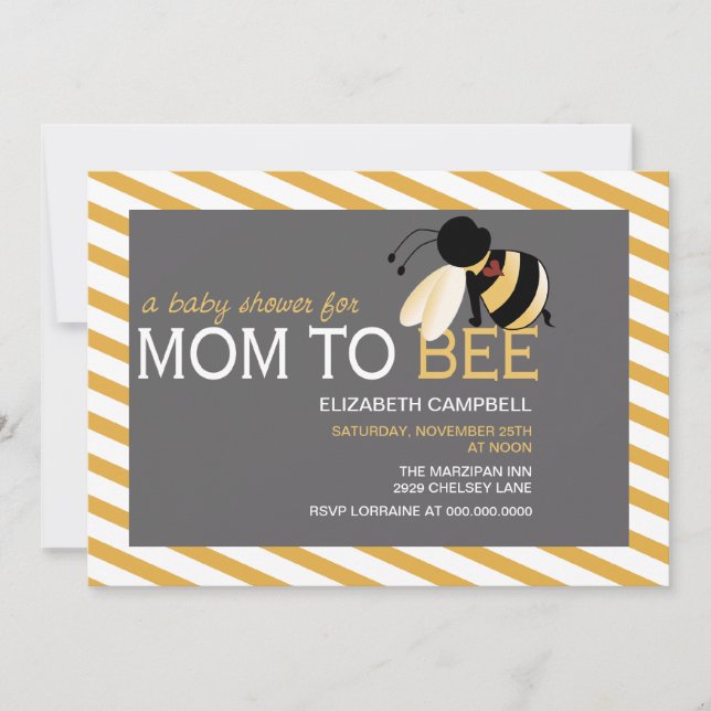 Invitation de baby shower de Maman-à-ABEILLE - nid (Devant)