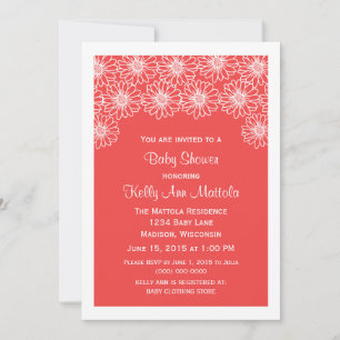 Invitation de Baby shower de marguerites blanches 