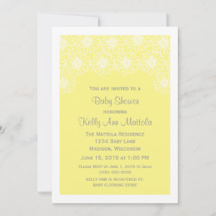 Invitation de Baby shower de marguerites lunaires