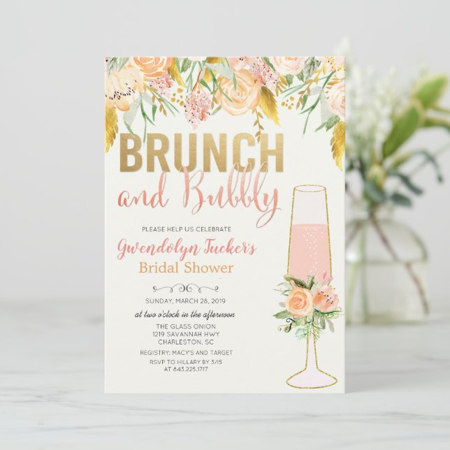 Invitation de Baby Shower de mariage Brunch et Bub (Debout devant)