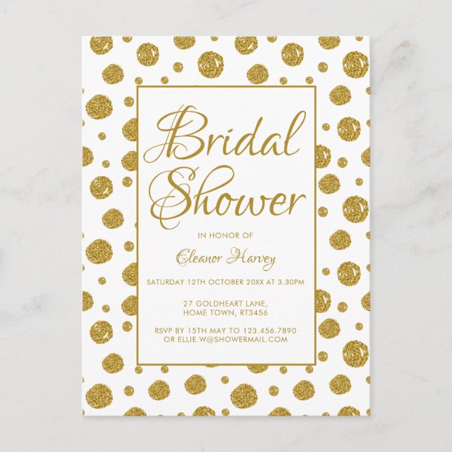 Invitation de baby shower de mariage paillettes do (Devant)
