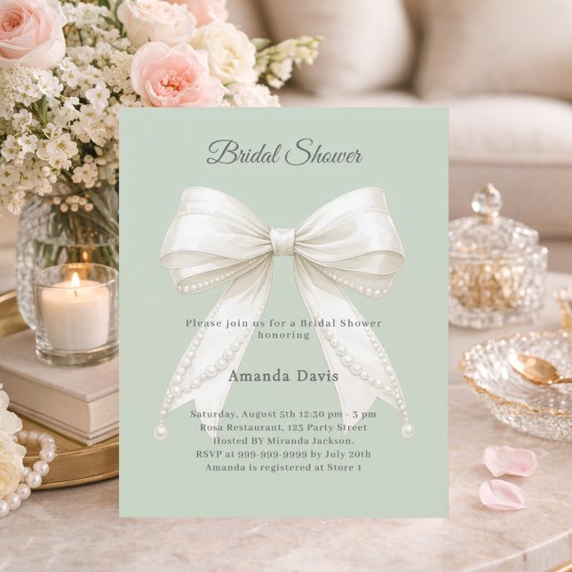 Invitation de Baby Shower de mariage perles d'ivoi (Créateur téléchargé)