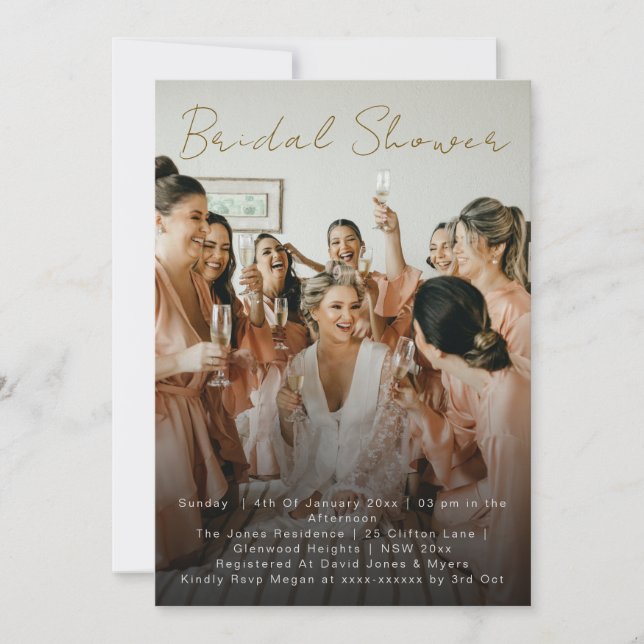 Invitation de baby shower de mariage photo simple  (Devant)