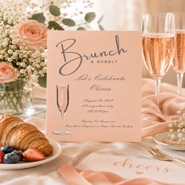 INVITATION DE BABY-SHOWER DE MARIÉE BRUNCH ET PETI (Créateur téléchargé)