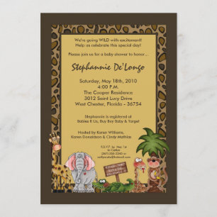 invitation de baby shower de moine de girafe de