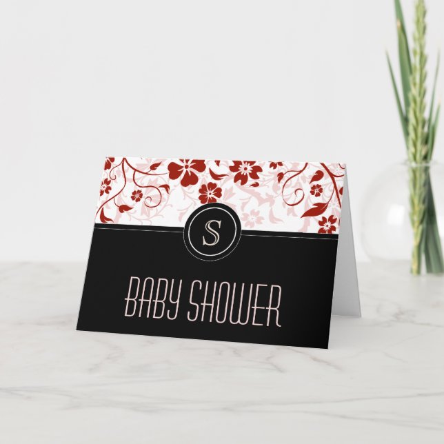 Invitation de Baby shower de monogramme Customisé  (Devant)