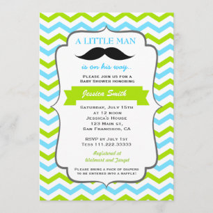 Invitation de baby shower de moustache