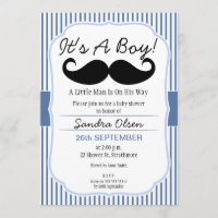 Invitation de baby shower de moustache de garçons
