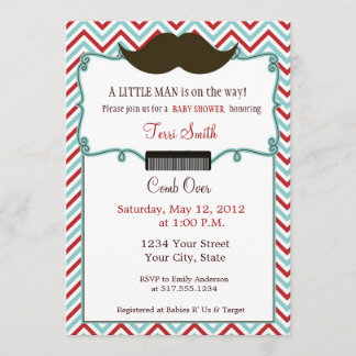 Invitation de baby shower de moustache pour le