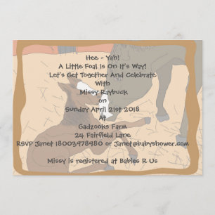 Invitation de baby shower de naissance de cheval