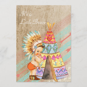 Invitation de baby shower de Natif américain