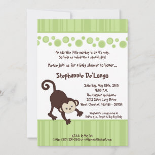 invitation de baby shower de Neutra de singe de