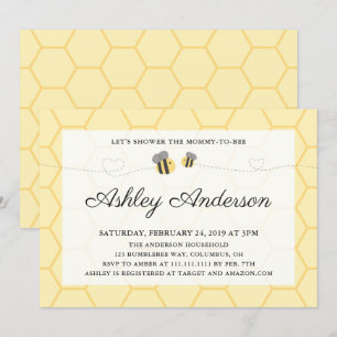 Invitation de baby shower de nid d'abeilles de