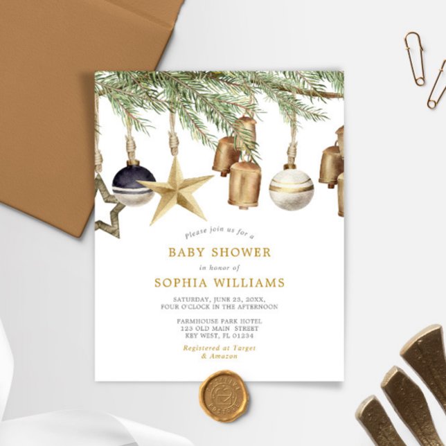 Invitation de Baby Shower de Noël d'hiver à petit  (Créateur téléchargé)