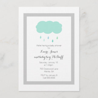 Invitation de baby shower de nuage de pluie