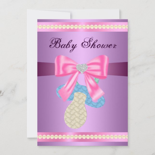 Invitation de Baby shower de Pacificateur violet (Devant)