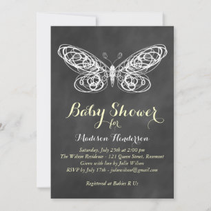 Invitation de Baby shower de papillon de tableau n