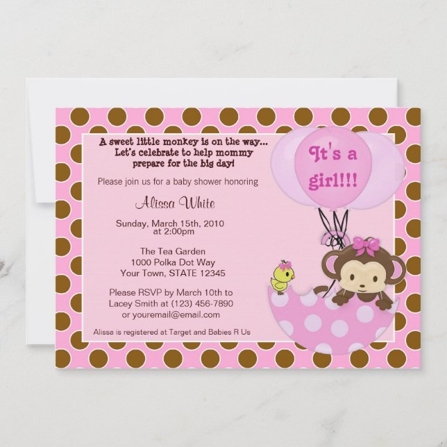 Invitation de baby shower de parapluie de birdie (Devant)