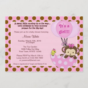 Invitation de baby shower de parapluie de birdie