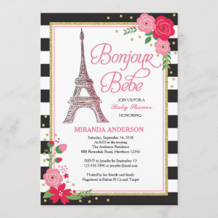Invitation de baby shower de Paris/invitation de