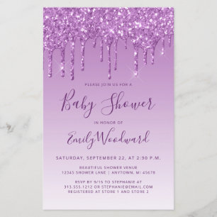 Invitation de Baby shower de Parties scintillant d
