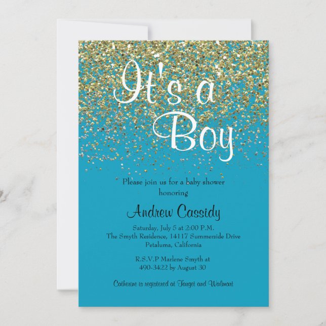 Invitation de Baby shower de Parties scintillant d (Devant)
