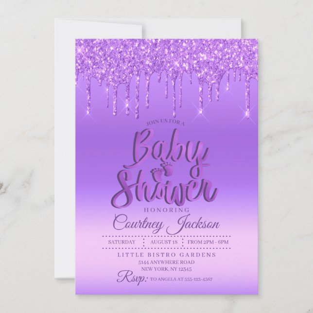 Invitation de Baby shower de Parties scintillant p (Devant)