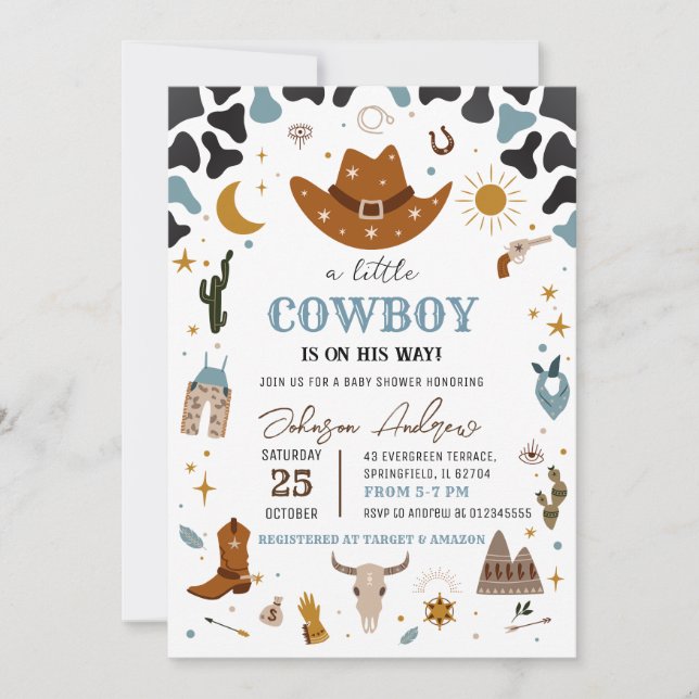 Invitation de Baby shower de petit garçon personne (Devant)