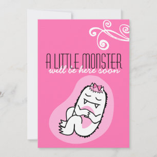 Invitation de Baby shower de petit monstre (fille)