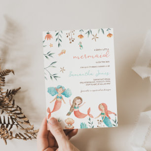Invitation de Baby shower de petite sirène