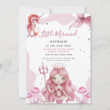 invitation de baby shower de petite sirène magique