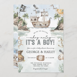 Invitation de Baby shower de pirate nautique