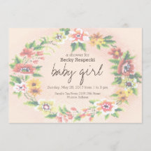 Invitation de Baby shower de point de croix de cou