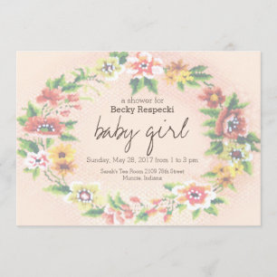 Invitation de Baby shower de point de croix de cou