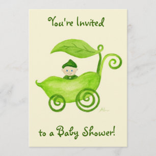 Invitation de baby shower de pois doux