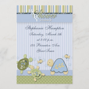 Invitation de baby shower de poissons de récif et
