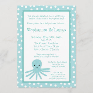 invitation de baby shower de poulpe de vie marine
