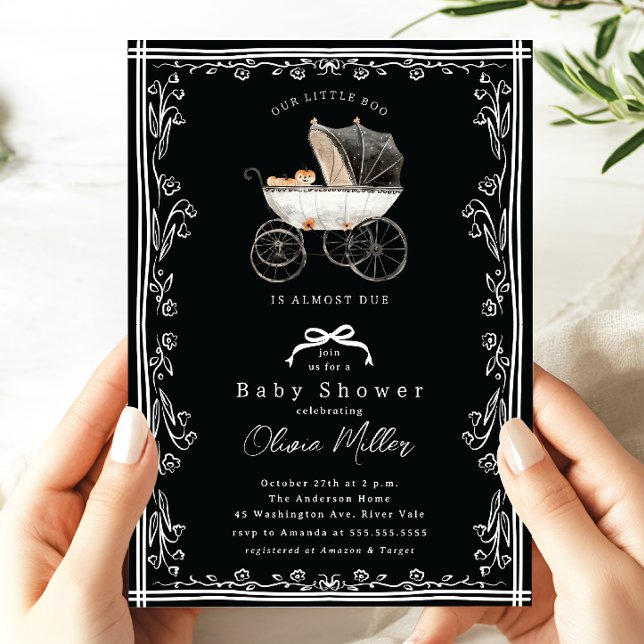 Invitation de Baby shower de Pram Whimsical (Créateur téléchargé)