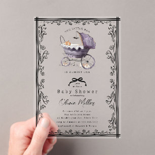 Invitation de Baby shower de Pram Whimsical