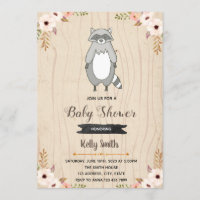 Invitation de baby shower de raton laveur