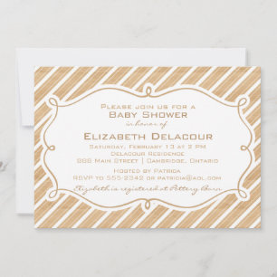 Invitation de Baby shower de rayures diagonales ru