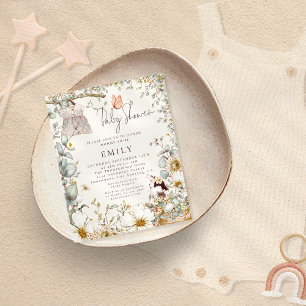 Invitation de Baby shower de robe de lapin budget