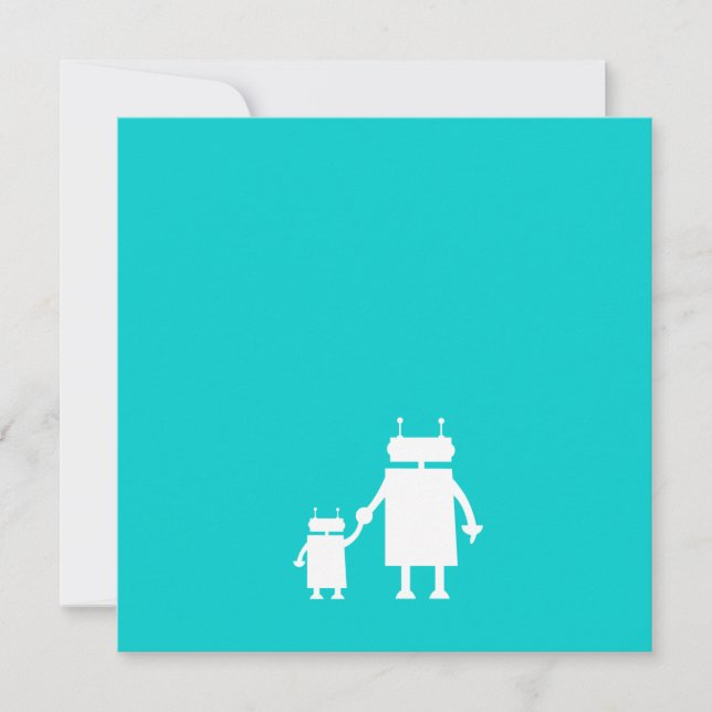 Invitation de baby shower de robot (Devant)