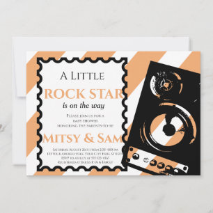Invitation de Baby shower de roche jaune Rock a By