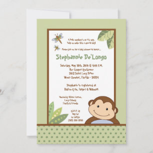 invitation de baby shower de safari de singe de