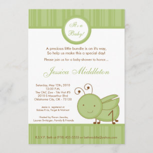 invitation de baby shower de sauterelle du ressort