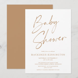 Invitation de Baby shower de script minimaliste mo