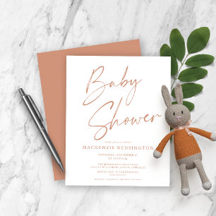 Invitation de Baby shower de script simple de Terr