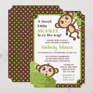 Invitation de baby shower de singe